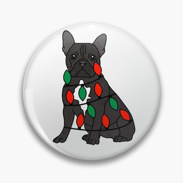 Item preview, French Bulldog Black Dog with Christmas Lights Wrapped Around Its Body – Festive and Adorable Design  Description: Get into the holiday spirit with our adorable Dog with Christmas Lights design! designed and sold by MrsCreative1.
