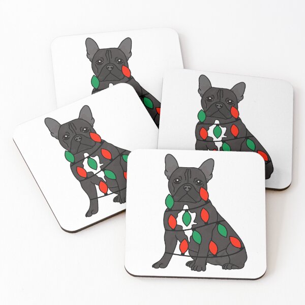 Item preview, French Bulldog Black Dog with Christmas Lights Wrapped Around Its Body – Festive and Adorable Design  Description: Get into the holiday spirit with our adorable Dog with Christmas Lights design! designed and sold by MrsCreative1.