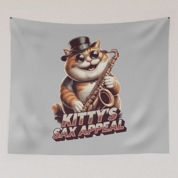 Item preview, Kitty's sax appeal - Saxophone cat designed and sold by JansenGS.