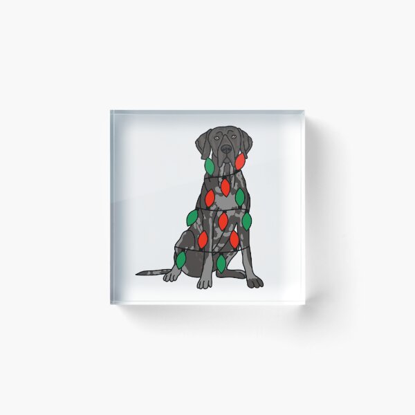 Item preview, Great Dane Black Shepherd Dog with Christmas Lights Wrapped Around Its Body – Festive and Adorable Design  Description: Get into the holiday spirit with our adorable Dog with Christmas Lights design! designed and sold by MrsCreative1.