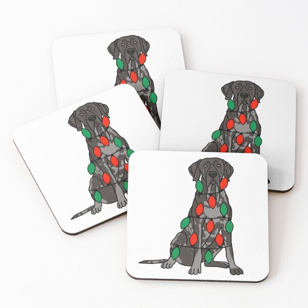 Item preview, Great Dane Black Shepherd Dog with Christmas Lights Wrapped Around Its Body – Festive and Adorable Design  Description: Get into the holiday spirit with our adorable Dog with Christmas Lights design! designed and sold by MrsCreative1.