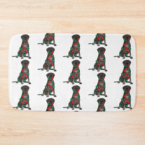 Item preview, Great Dane Black Shepherd Dog with Christmas Lights Wrapped Around Its Body – Festive and Adorable Design  Description: Get into the holiday spirit with our adorable Dog with Christmas Lights design! designed and sold by MrsCreative1.