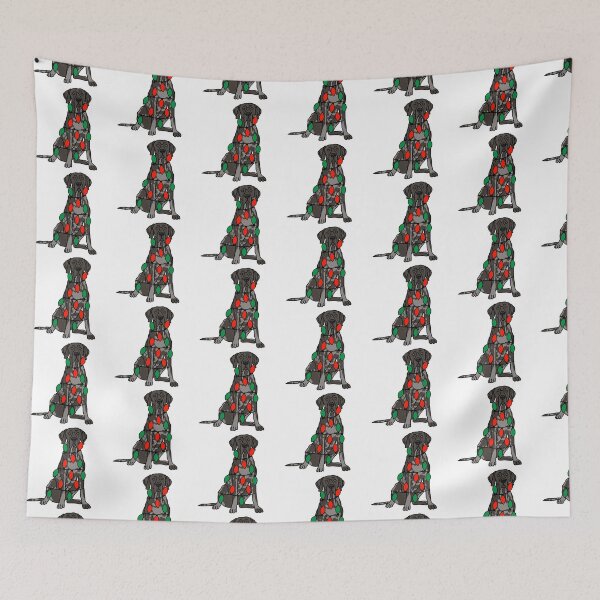 Item preview, Great Dane Black Shepherd Dog with Christmas Lights Wrapped Around Its Body – Festive and Adorable Design  Description: Get into the holiday spirit with our adorable Dog with Christmas Lights design! designed and sold by MrsCreative1.
