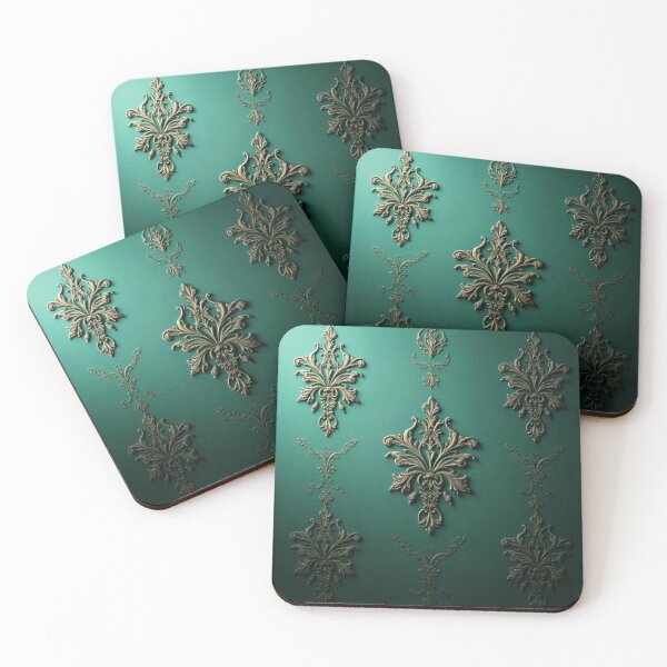Item preview, Green & Antique Gold Damask designed and sold by DesignsByPrnces.