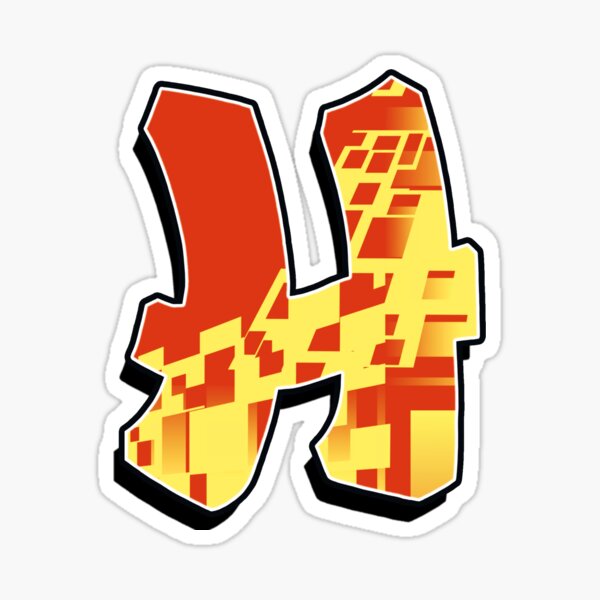 H - blocky Sticker