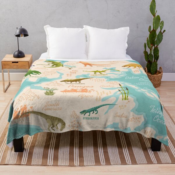 Item preview, Prehistoric World Map of the Triassic Period with plants, dinosaurs, and other animals designed and sold by QatlasMap Shop.
