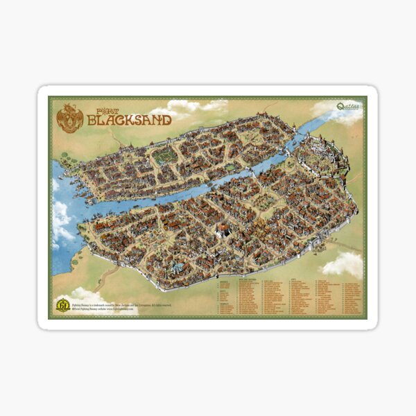 Vista previa del artículo con la obra «Port Blacksand: ciudad de ladrones», diseñado y vendido por QatlasMap Shop.