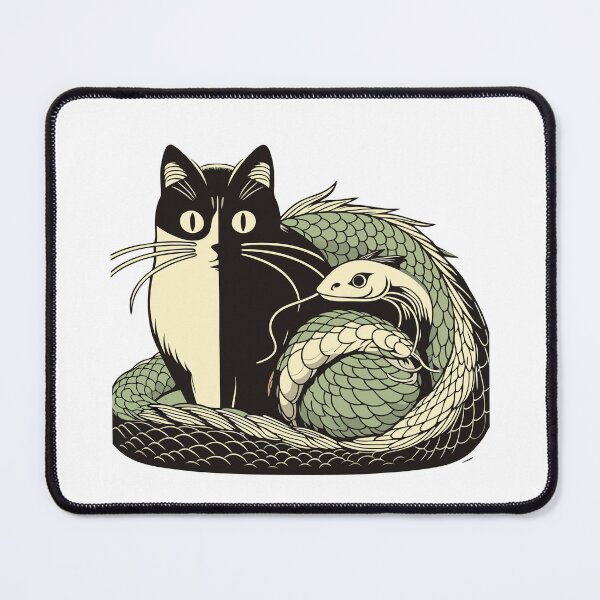 Item preview, Cat with Nemesis, Magical Snake with cat designed and sold by cutenesss.