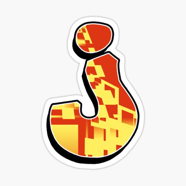 J - blocky Sticker