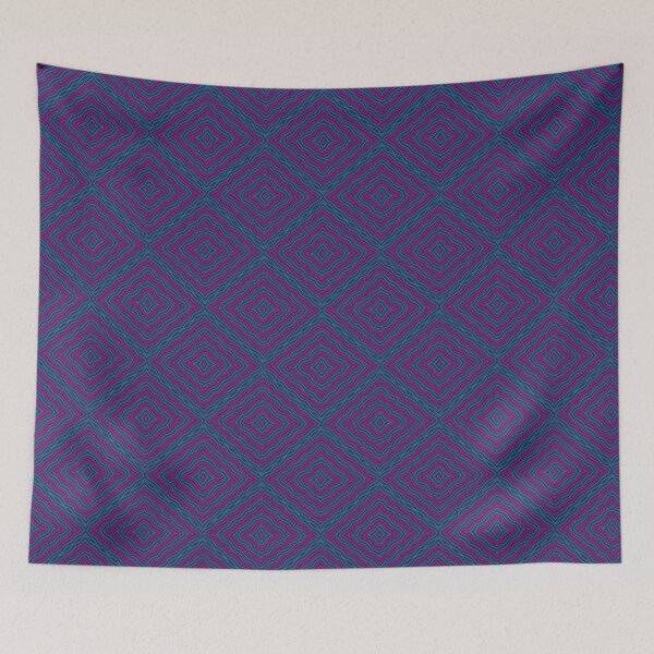 Item preview, waves lines pink and blue,seamless pattern,on blue background. designed and sold by Meily2566.
