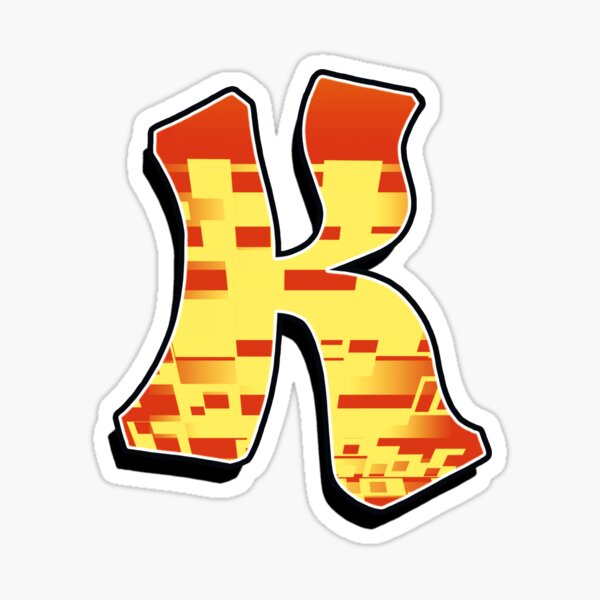 K - blocky Sticker