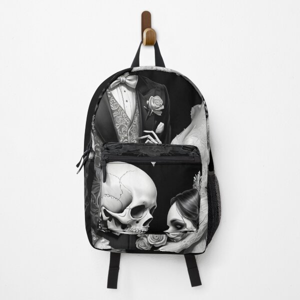 Item preview, Skull Couple Wedding - Haunting Halloween Gothic Art designed and sold by creativaimages.