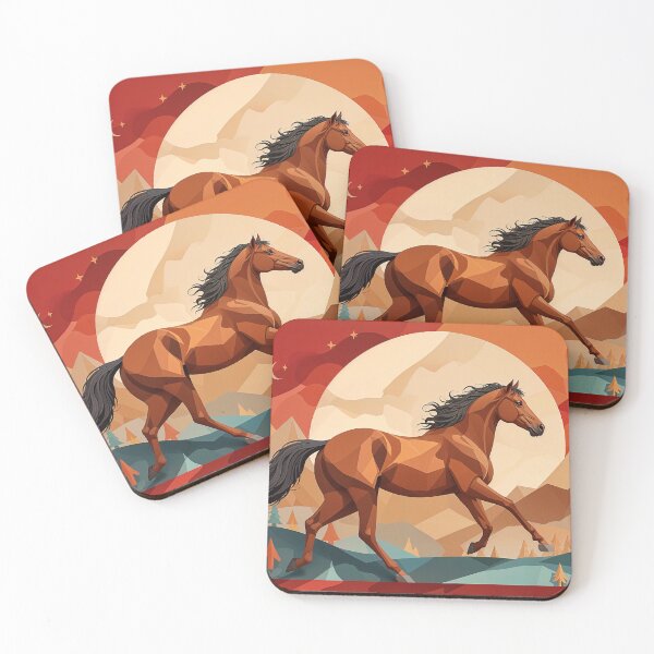 Item preview, A brown horse galloping through a desert  designed and sold by PixelRoots.