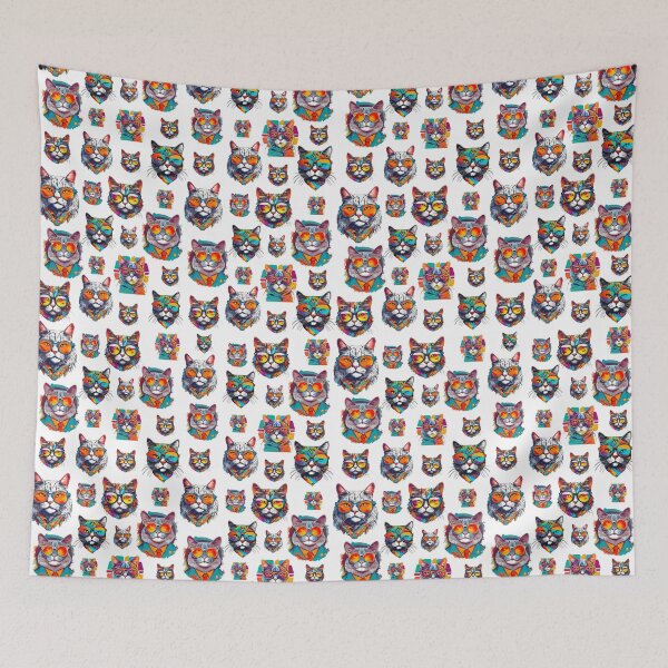 Item preview, Charming Cat in Glasses Pattern designed and sold by Tom-Johnson.
