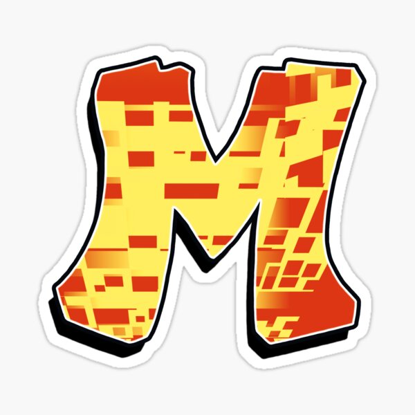 M - blocky Sticker
