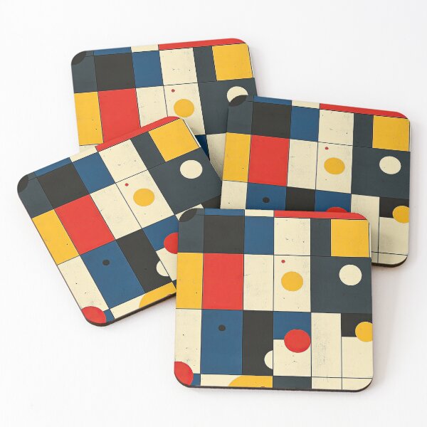 Item preview, Bauhaus, Bauhaus, inspired by Piet Mondrian, red, blue, yellow designed and sold by ArtHouseNiklas.