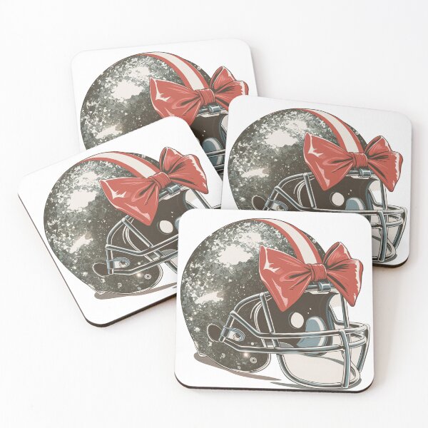 Item preview, Sparkling Football Helmet with Red Bow - Feminine Football Design designed and sold by Charlietule.