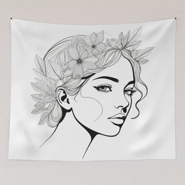 Item preview, Minimalist linear drawing of a face profile designed and sold by jean-nicolas.