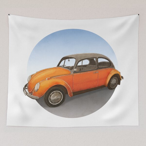 Item preview, Vintage car in orange designed and sold by Kalle Kiewitz.