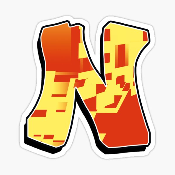 N - blocky Sticker