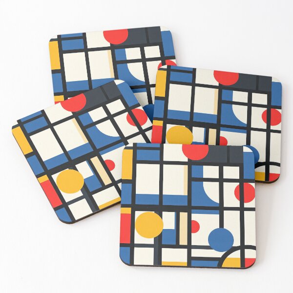 Item preview, Bauhaus, Bauhaus, inspired by Piet Mondrian, red, blue, yellow designed and sold by ArtHouseNiklas.