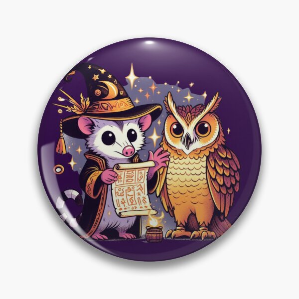 Item preview, Wizard Opossum with Spooky Enchanting Owl designed and sold by cami gallo.
