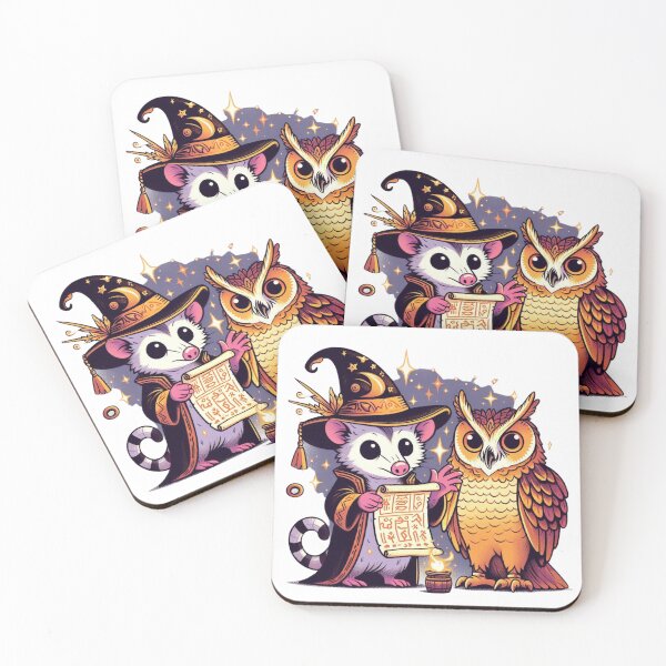 Item preview, Wizard Opossum with Spooky Enchanting Owl designed and sold by cami gallo.