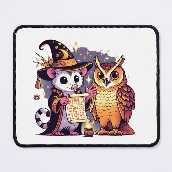 Item preview, Wizard Opossum with Spooky Enchanting Owl designed and sold by cami gallo.