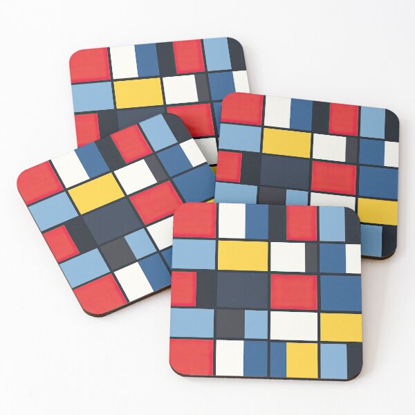 Item preview, Bauhaus, Bauhaus, inspired by Piet Mondrian, red, blue, yellow designed and sold by ArtHouseNiklas.