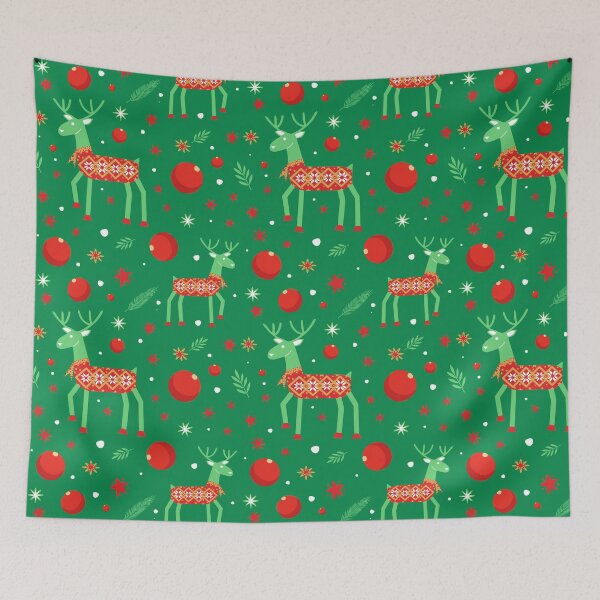 Item preview, Christmas Reindeer Seamless Pattern designed and sold by HippoInkStudio.