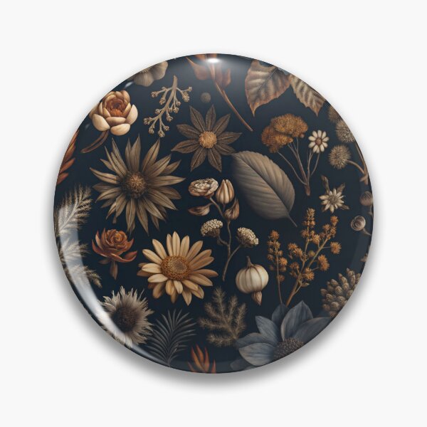 Item preview, Mystical dark pattern with flowers and plants.Pattern with dried flowers designed and sold by Anhen-new-style.