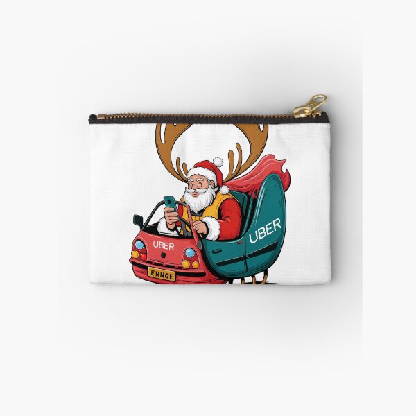 Item preview, Funny Santa Driving Uber Sleigh Cartoon Design designed and sold by ObjCrea123.