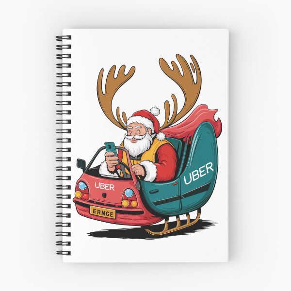 Item preview, Funny Santa Driving Uber Sleigh Cartoon Design designed and sold by ObjCrea123.