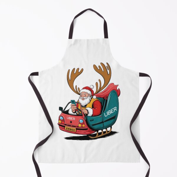 Item preview, Funny Santa Driving Uber Sleigh Cartoon Design designed and sold by ObjCrea123.