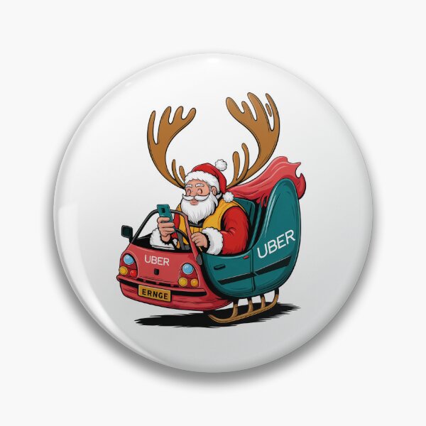 Item preview, Funny Santa Driving Uber Sleigh Cartoon Design designed and sold by ObjCrea123.
