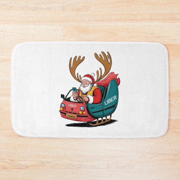 Item preview, Funny Santa Driving Uber Sleigh Cartoon Design designed and sold by ObjCrea123.