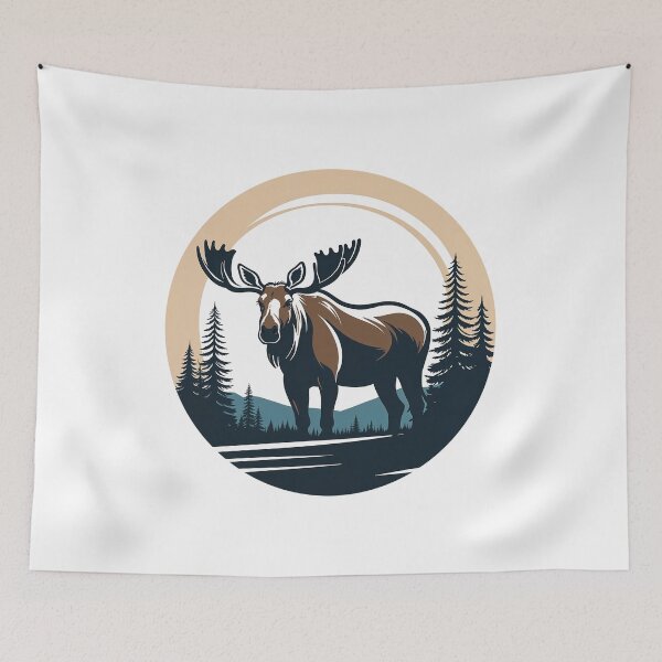 Item preview, A large moose standing in a forest  designed and sold by PixelRoots.