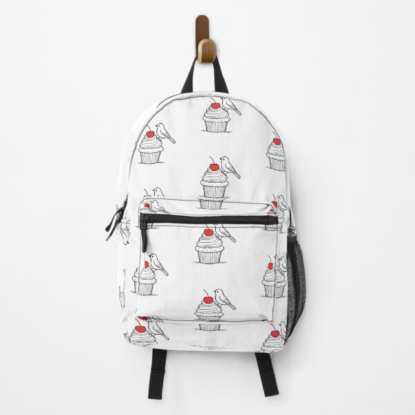 Item preview, Cute bird pecking a cupcake with a cherry on top designed and sold by rasagamastore.
