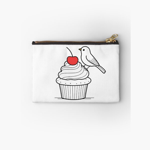 Item preview, Cute bird pecking a cupcake with a cherry on top designed and sold by rasagamastore.