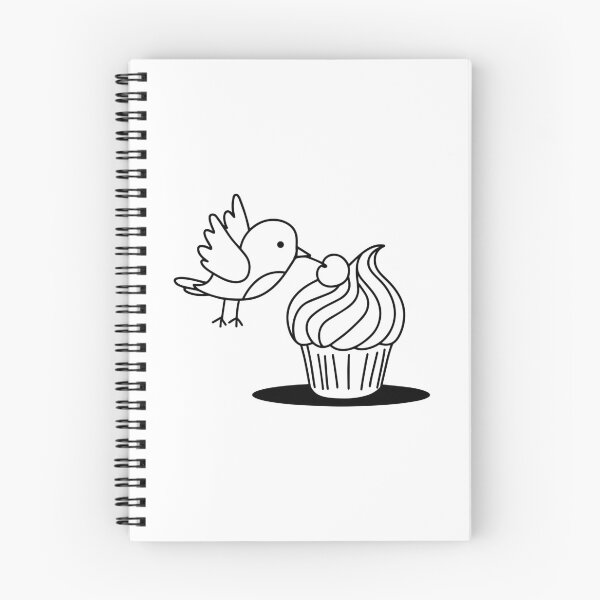 Item preview, Cute bird pecking a cupcake with a cherry on top designed and sold by rasagamastore.
