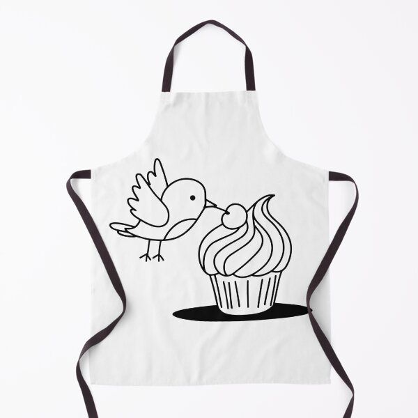 Item preview, Cute bird pecking a cupcake with a cherry on top designed and sold by rasagamastore.