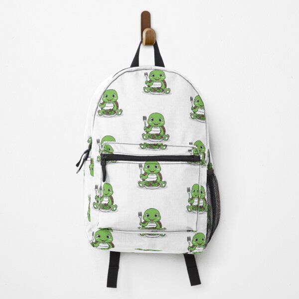 Item preview, Illustration of turtle eating a salad with fork designed and sold by rasagamastore.