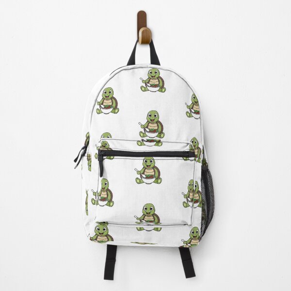 Item preview, Illustration of turtle eating a salad with fork designed and sold by rasagamastore.