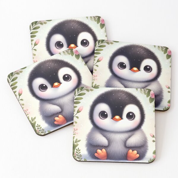 Item preview, A Cute Baby Penguin with Surrounded by Circular Floral designed and sold by Teshirt ★★★★★.
