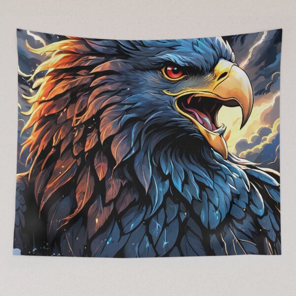 Item preview, Gothic Eagle Majestic Fierce Intricate Feathers Dark Art designed and sold by ByteyCreatives.