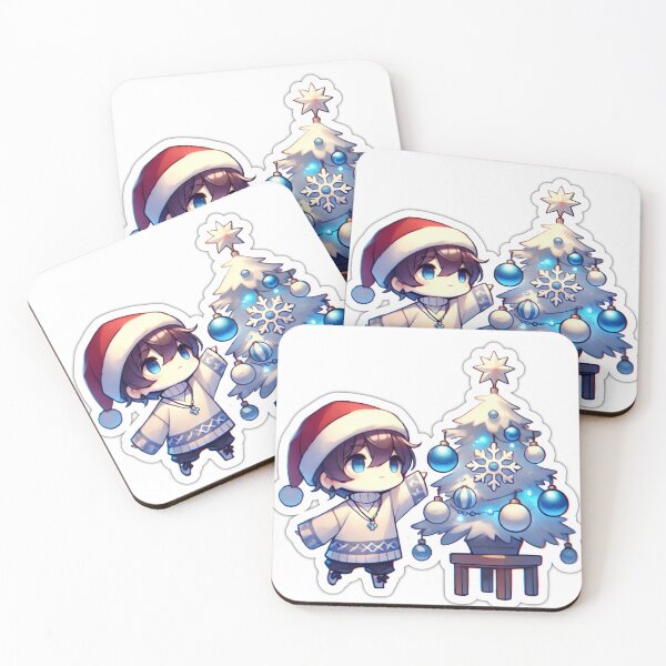 Item preview, blue and white christmas anime chibi  designed and sold by AquaWrath.