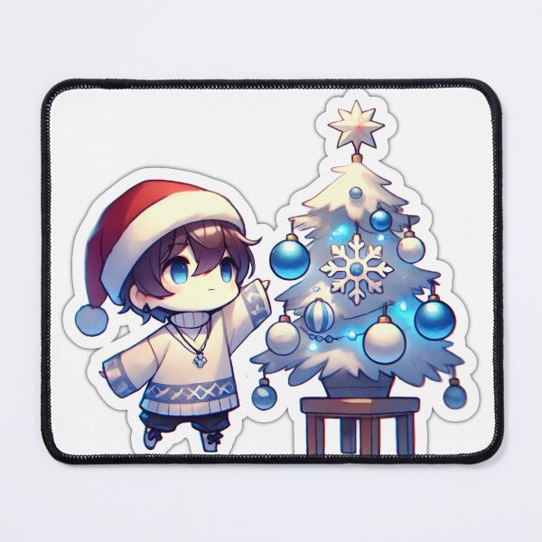 Item preview, blue and white christmas anime chibi designed and sold by AquaWrath.