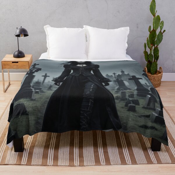 Item preview, Goth Girl talking a midnight walk on the garveyard designed and sold by PrintMeOnYou.