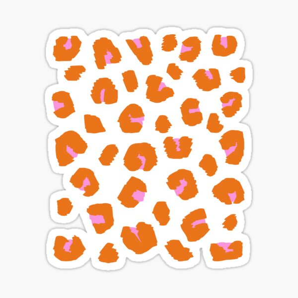 Vista previa del artículo con la obra «Pack de manchas de leopardo en tonos rosa y naranja», diseñado y vendido por OneThreeSix.