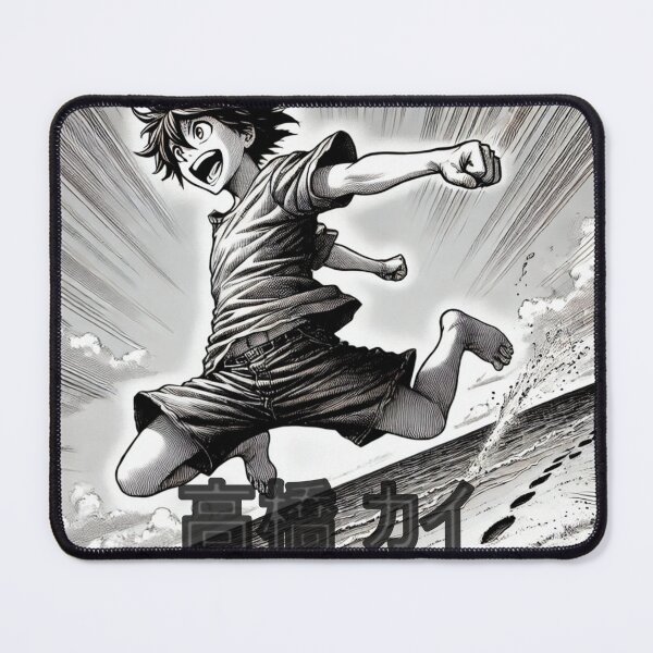 Item preview, Kai Takahashi boy jumping on the beach Manga designed and sold by PrintMeOnYou.